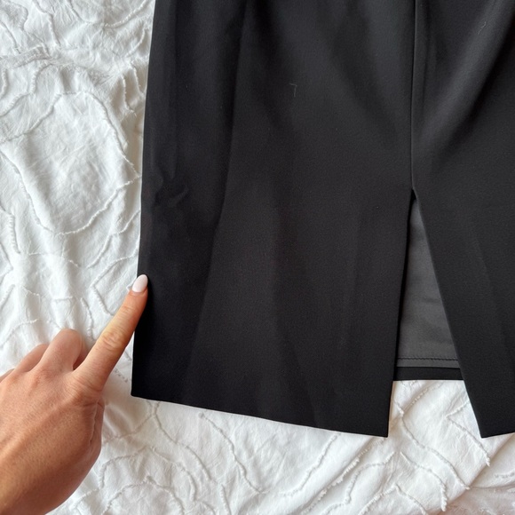 Bardot Black Off the Shoulder Dress with Bell Sleeves Midi Length - Picture 9 of 10